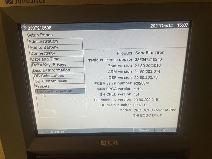 Used 2005 SonoSite Titan