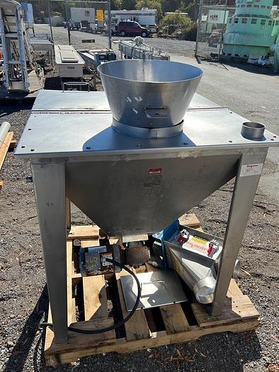 Used Flexicon Inclined Screw Conveyor with Stainless Steel Hopper #S744836