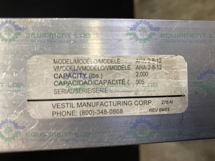 Used Vestil AHA-2-8-12 Aluminum Gantry Crane w/ Coffing JLC Hoist & CBTG Trolley