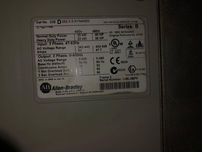 Used ALLEN BRADLEY POWERFLEX DRIVES
