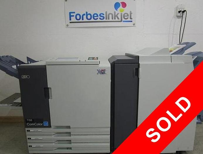 Used Riso ComColor 7150 X1 Full Color Inkjet Printer with Booklet Maker Finisher