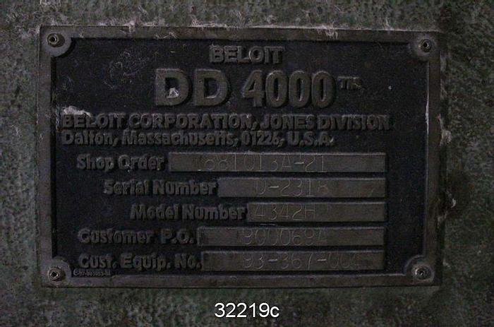 Used Beloit DD 4000 Refiner Housing-Rotating Assembly-Hub-42" Rotor #32219
