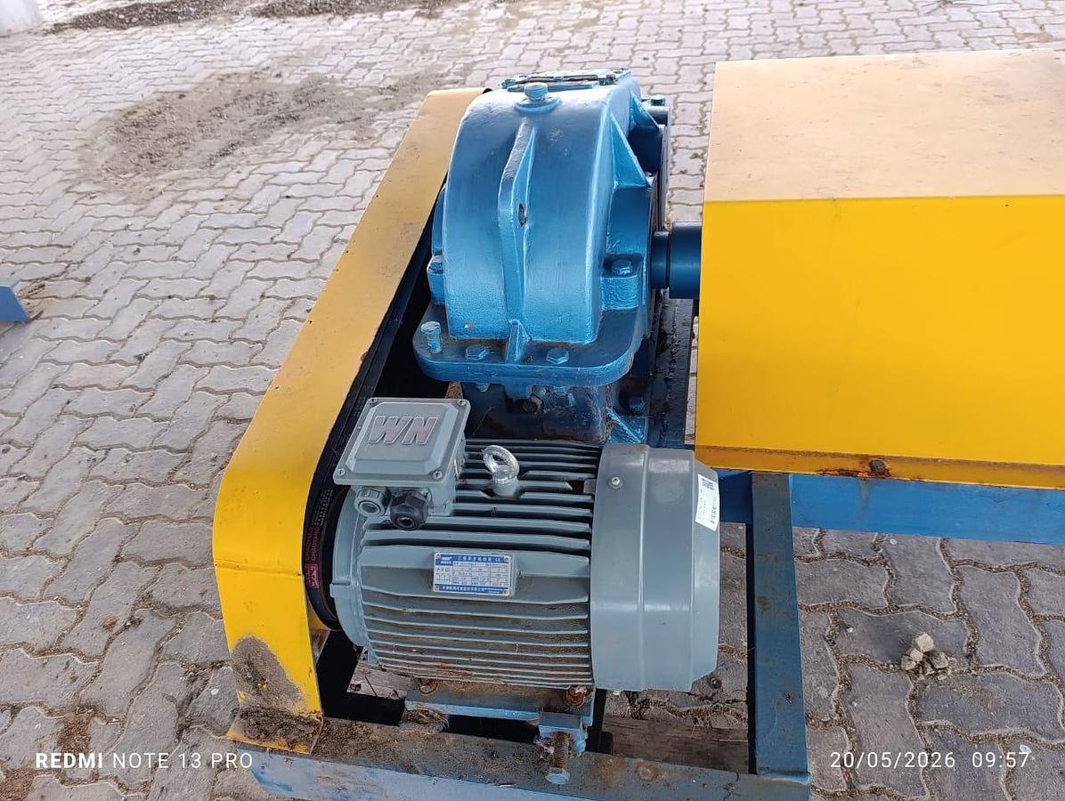 Used HORIZONTAL DOUBLE SHAFT MIXER WITH 7.5KW ELECTRIC MOTOR