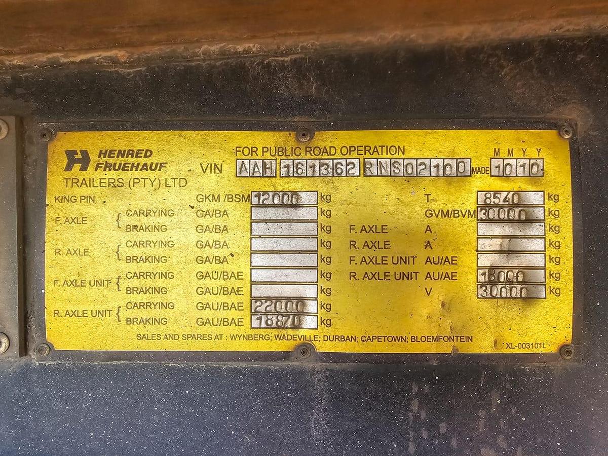 Used HENRED FRUEHAUF INSULATED TRUCK TRAILER - OPERATIONAL - WITH NATIS - TRUCK NOT INCLUDED