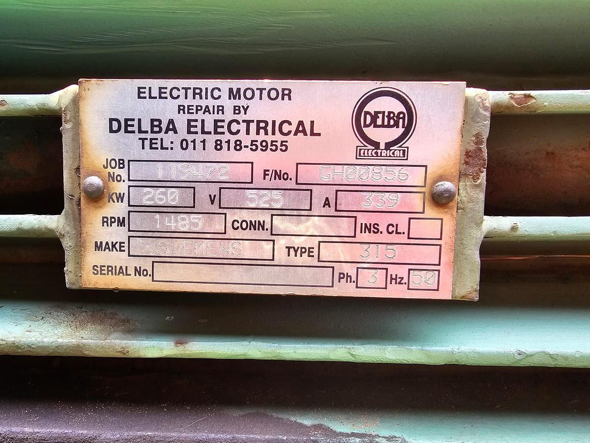 Used  260 KW SIEMENS ELECTRIC MOTOR