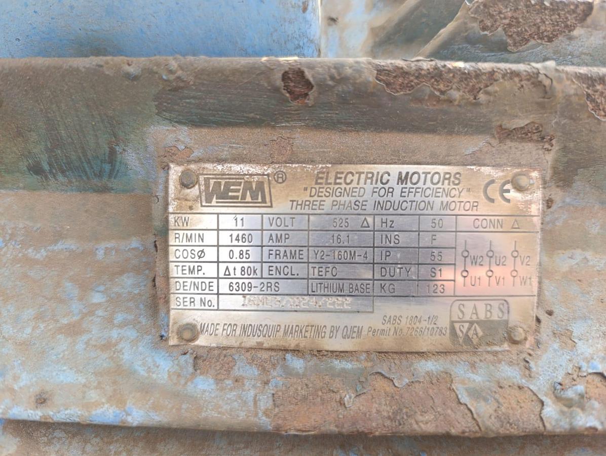 Used AIR COMPRESSOR WITH 11KW ELECTRIC MOTOR