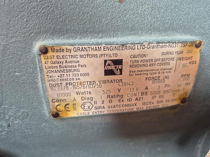 Used INVICTA 10KW 3 PHASE VIBRATING MOTOR