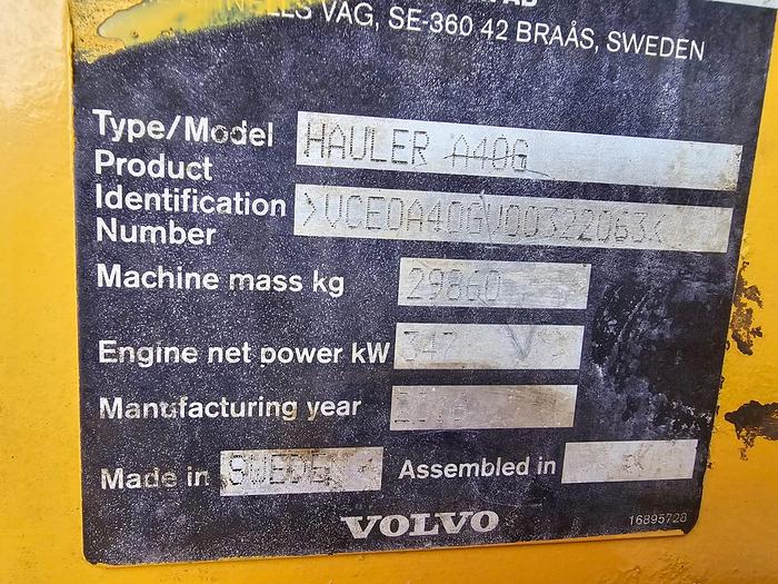Used VOLVO A40G HAULER (RUNNER)