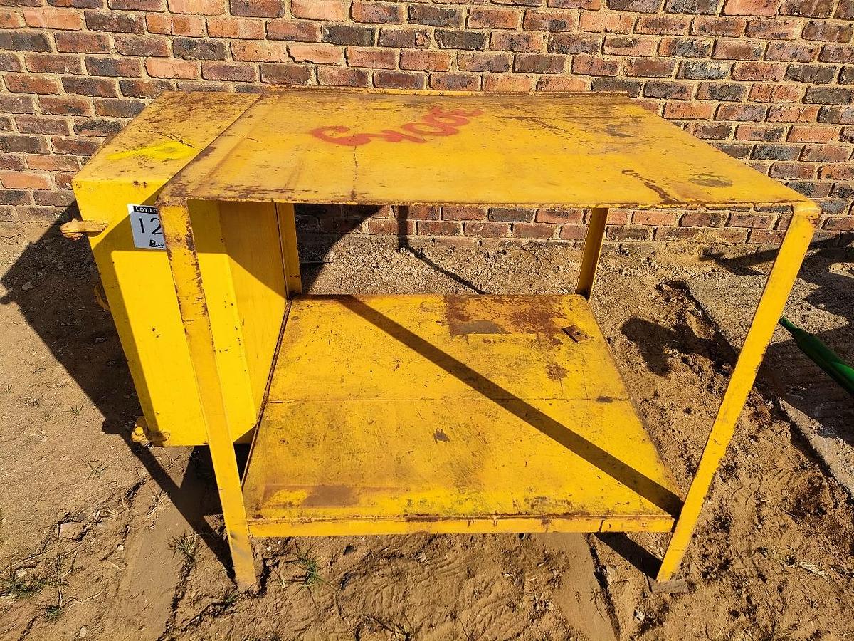 Used STEEL CABINET AND WORK BENCH
