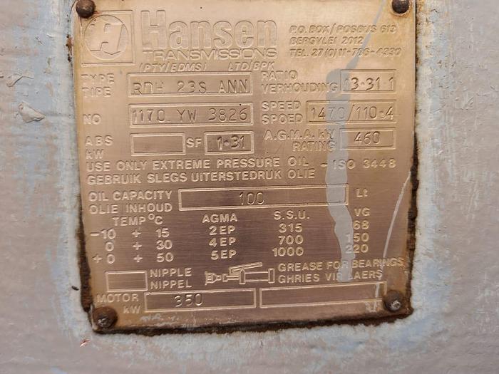 Used 350 KW HANSEN POWERPACK