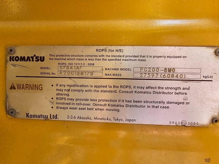Used Komatsu PC 200-8MO EXCAVATOR