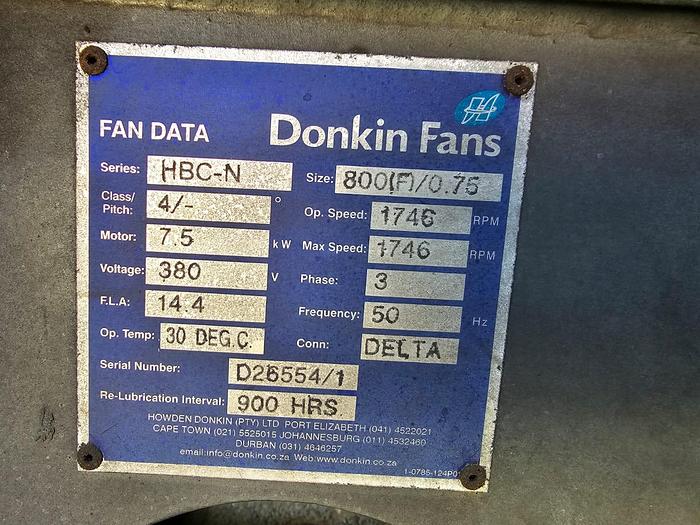 Used DONKIN FAN  7.5KW