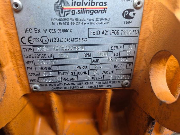 Used ITALVIBRAS 3-PHASE 7KW VIBRATING MOTOR