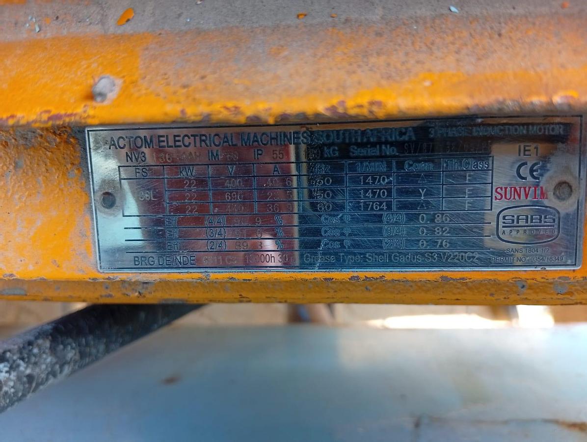Used ELECTRIC MOBILE VACUUM UNIT WITH START AND GO BOX WITH 22KW MOTOR