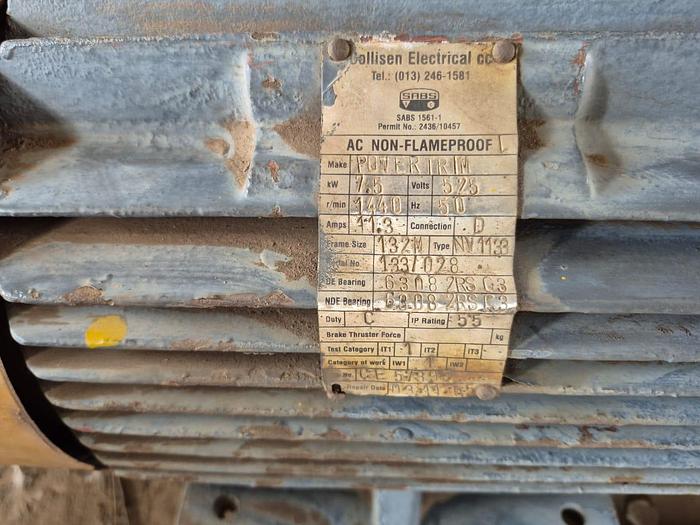 Used POWERTRIM 3-PHASE 7.5KW INDUCTION MOTOR