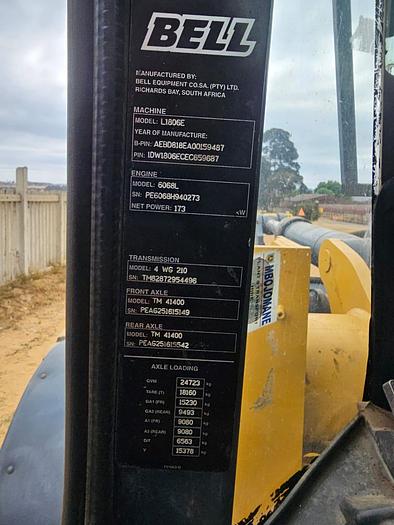 Used BELL L1806E FRONT END LOADER (RUNNER)