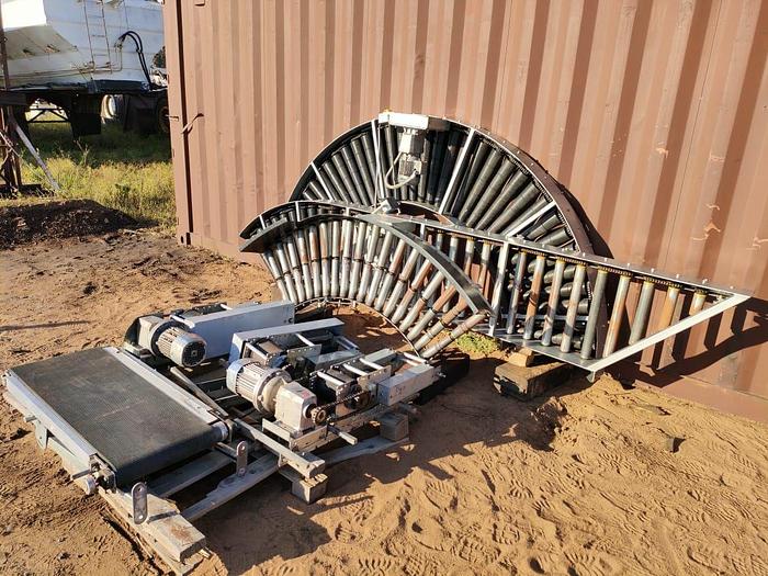 Used 1 X 100 M PACKING LINE ROLLER CONVEYOR STRUCTURE COMPLETE WITH DRIVES UNIT (TESTED)