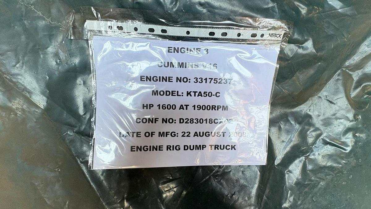 Used CUMMINS KTA50-C V16 1600 HP ENGINE - GOOD CONDITION