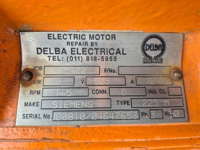 Used SIEMENS 45KW ELECTRIC MOTOR