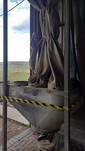 Used BAG FILTER CHUTE WITH FRAME & GALVANIZED DUCTING PIPES