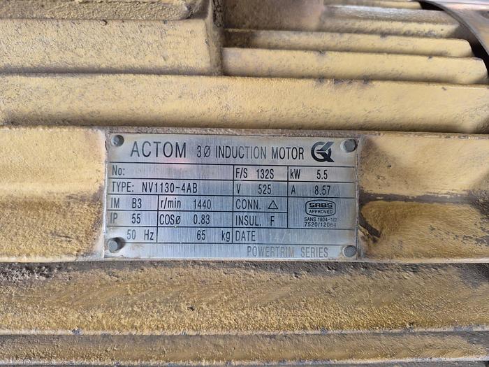 Used ACTOM 5.5KW INDUCTION MOTOR