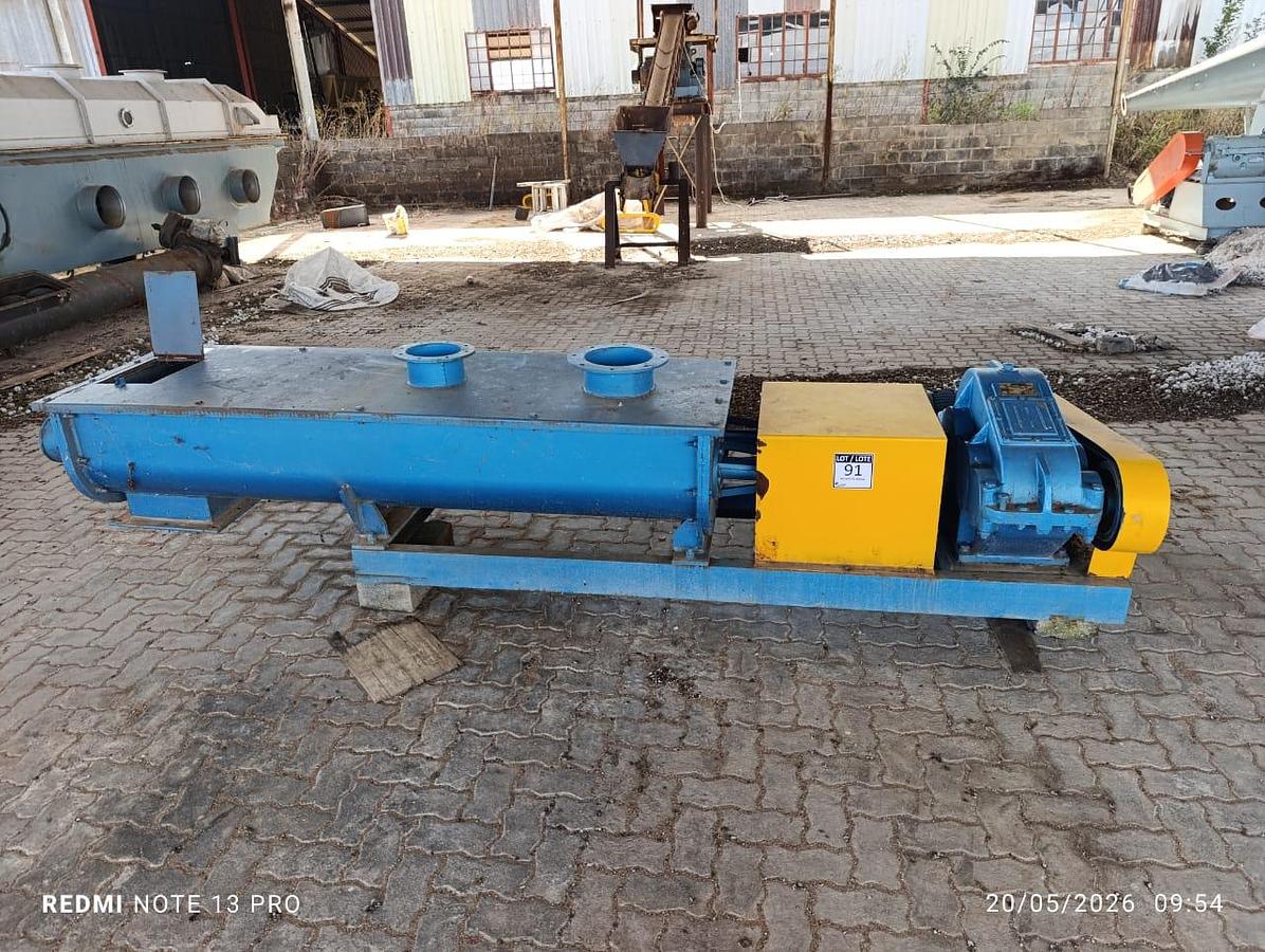 Used HORIZONTAL DOUBLE SHAFT MIXER WITH 7.5KW ELECTRIC MOTOR