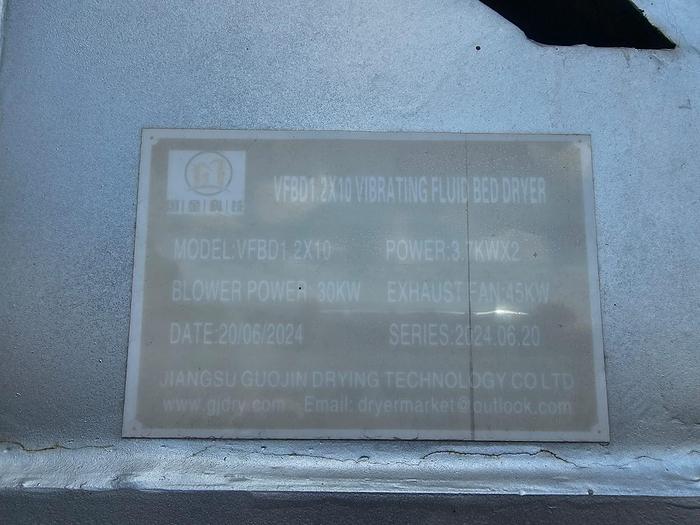 Used COMPLETE (BRAND NEW) 2024 VIBRATING FLUID BED DRYER UNIT, WITH FANS, OVEN, VIBRATORS, DUCTING, CYCLONES, CONTROL PANELS, SCREW FEEDERS, GEARBOXES & MOTORS