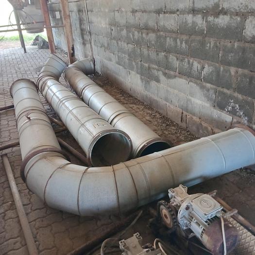 Used BAG FILTER CHUTE WITH FRAME & GALVANIZED DUCTING PIPES