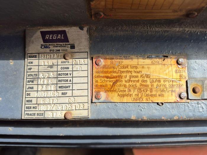 Used CMG SIEMENS 160KW ELECTRIC MOTOR