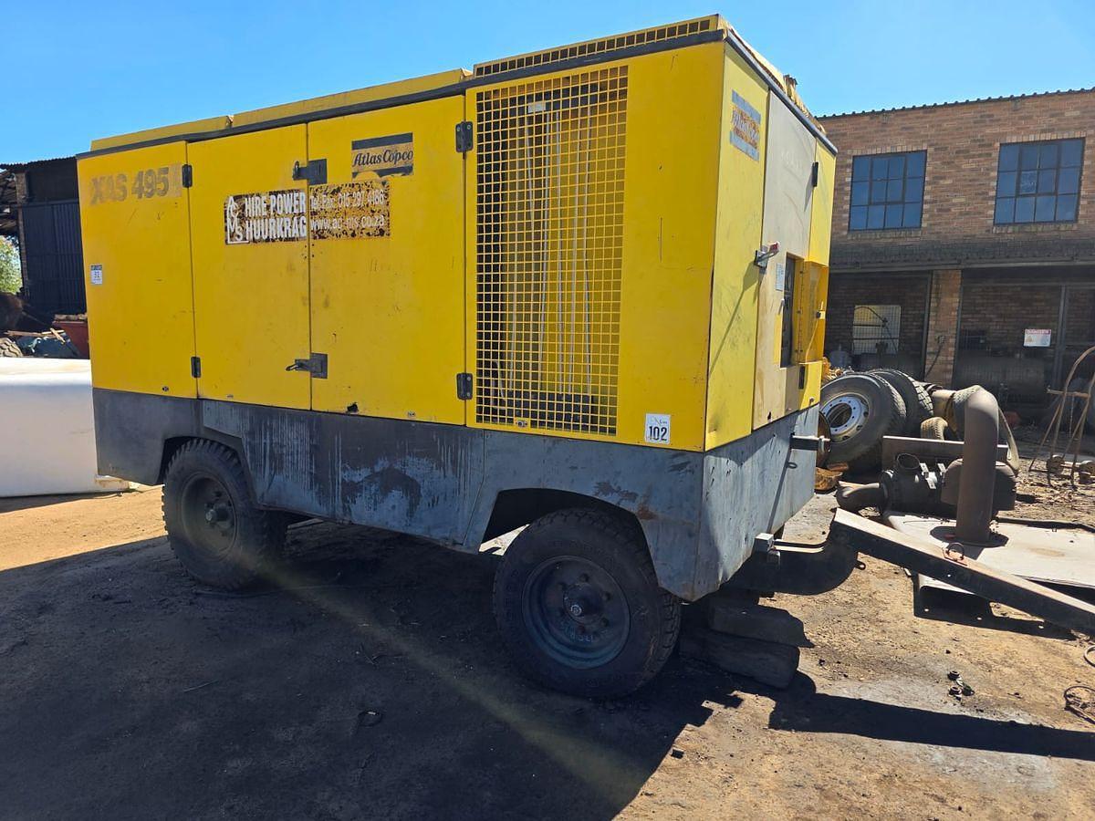 Used ATLAS COPCO XAS 495 MOBILE COMPRESSOR WITH MERCEDES BENZ ENGINE - INOPERABLE