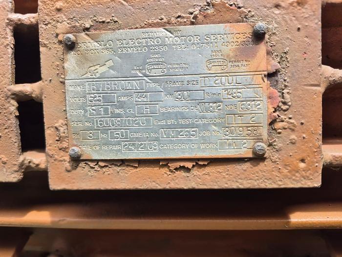 Used BOYD BROWN 30KW ELECTRIC MOTOR