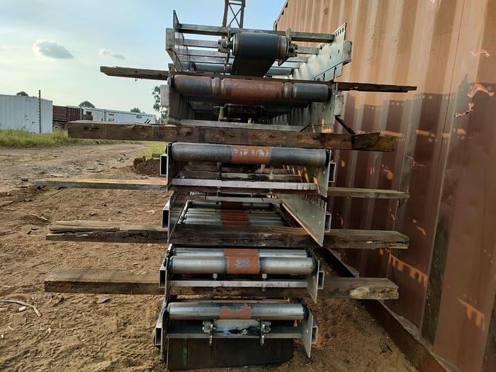 Used 1 X 100 M PACKING LINE ROLLER CONVEYOR STRUCTURE COMPLETE WITH DRIVES UNIT (TESTED)