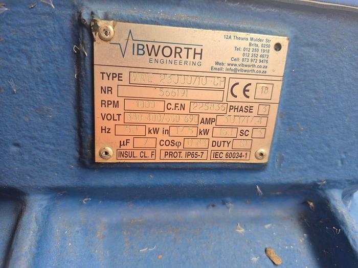 Used IBWORTH 3-PHASE 16.1KW VIBRATING MOTOR