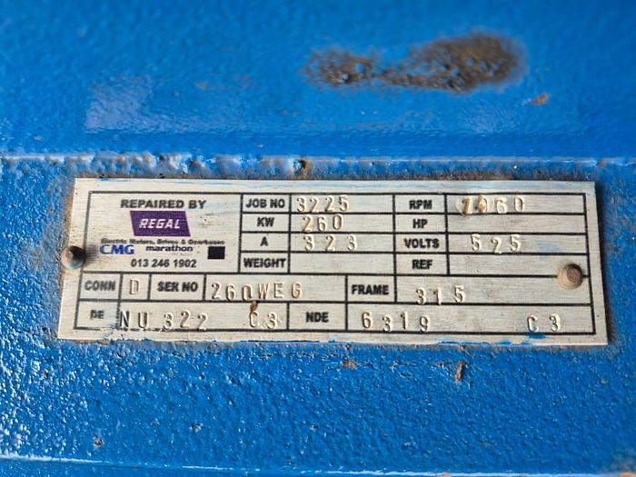 Used WEG 260KW ELECTRIC MOTOR