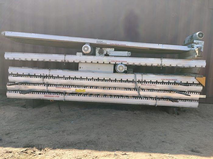Used 1 X 100 M PACKING LINE ROLLER CONVEYOR STRUCTURE COMPLETE WITH DRIVES UNIT (TESTED)