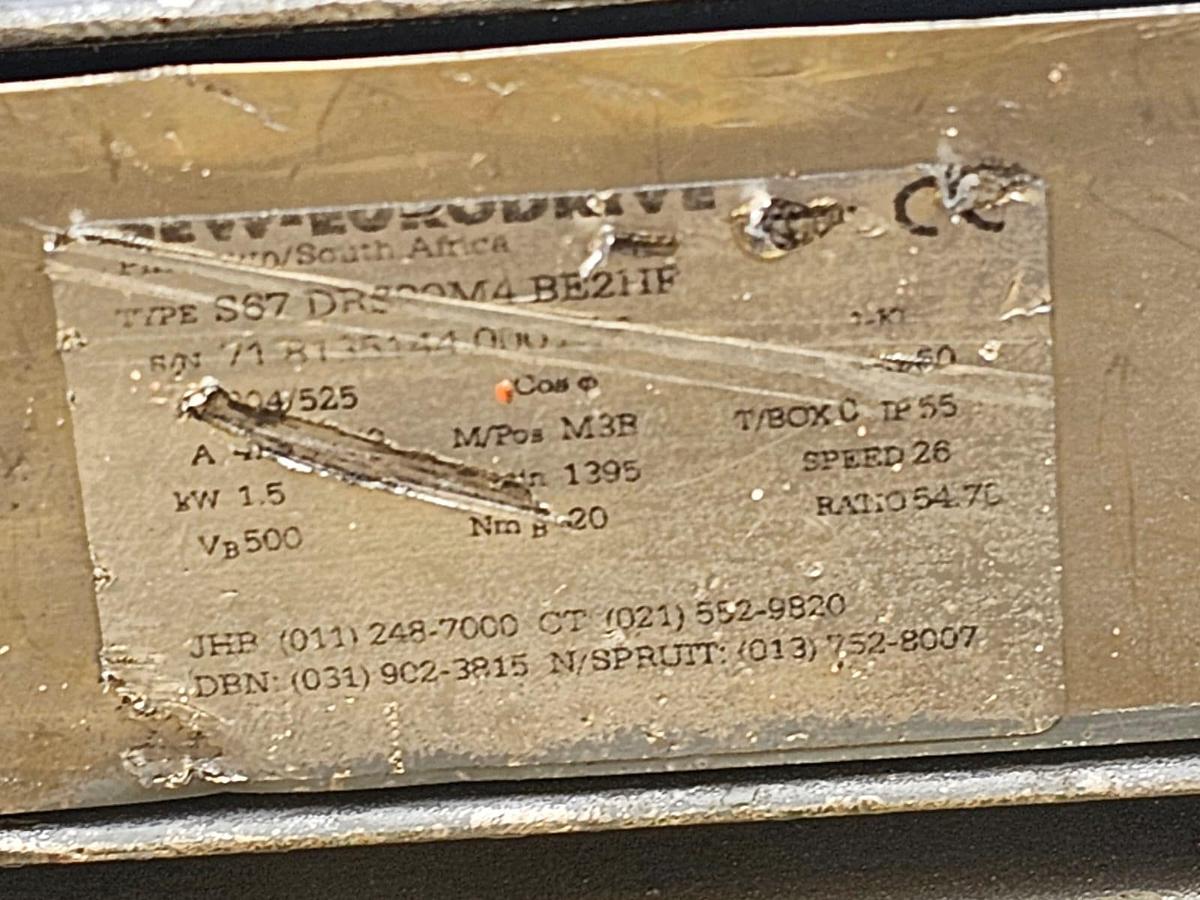 Used 1.5KW MOTORIZED GEARBOX (USED)