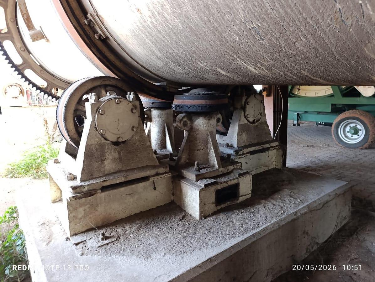 Used ROTATING DRUM COOLER WITH BAG FILTER CHUTE WITH FRAME & GALVANIZED DUCTING PIPES