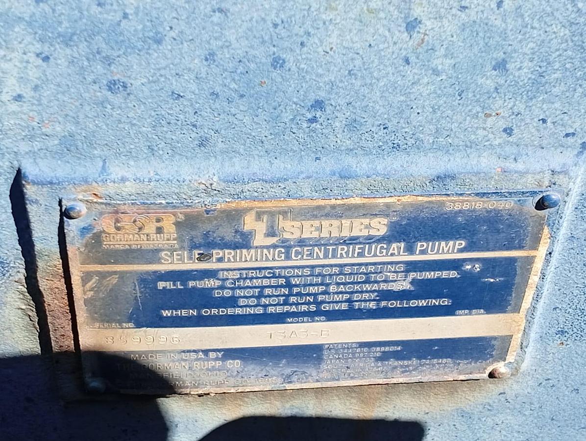 Used 4/3 GORMAN-RUPP T3A3-B SELF-PRIMING DEWATERING SINGLE-CASE PUMP