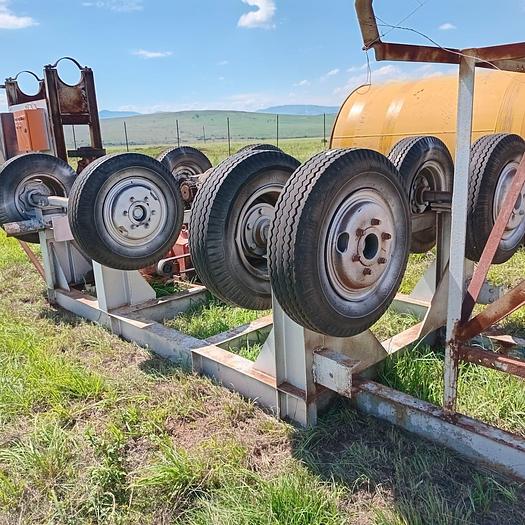 Used DRUM MIXER WITH SCREEN, 2 X SCREW CONVEYOR WITH PLATFORM STAND AND DRUM ROTATING BASE