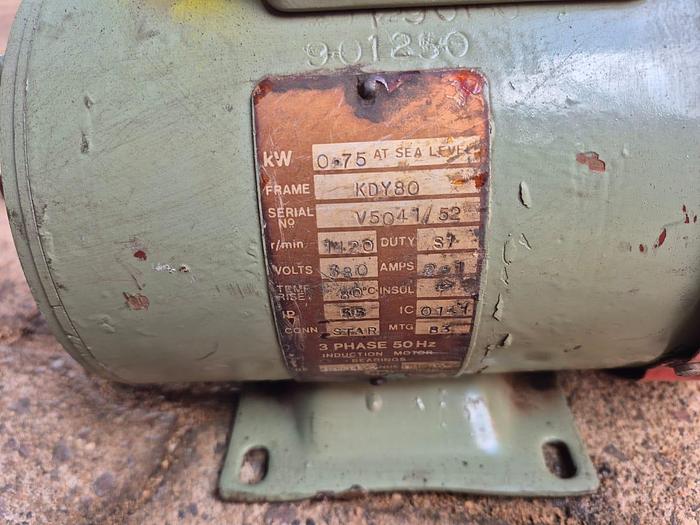 Used 0.75KW 3-PHASE ELECTRIC MOTOR