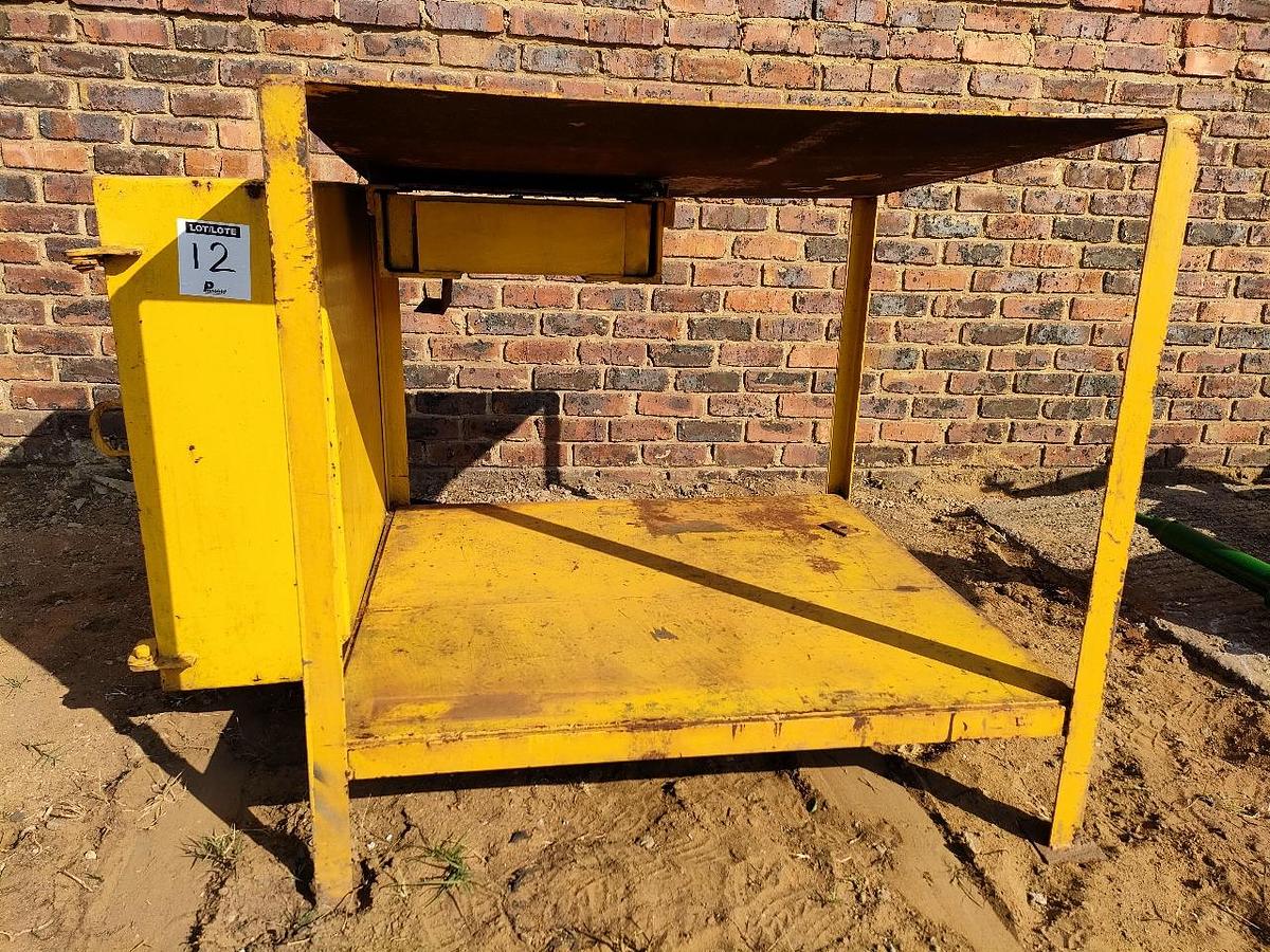 Used STEEL CABINET AND WORK BENCH