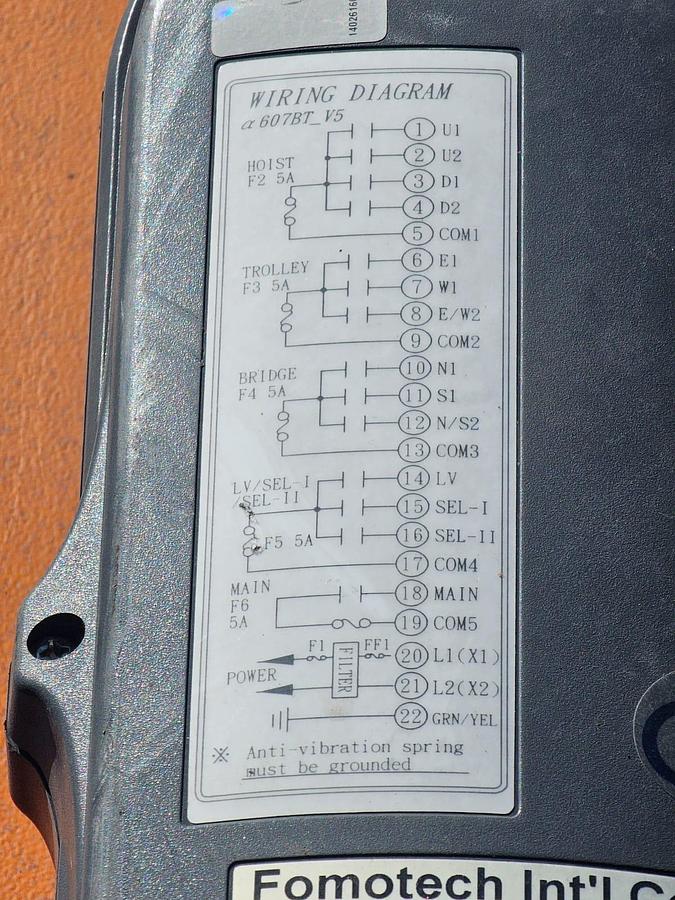 Used 5 TON OVERHEAD CRANE WITH REMOTE 2 X ELECTRIC 7.5 KW ELECTRIC MOTORS AND GEARBOX REMOTE GENERAL INFORMATION S