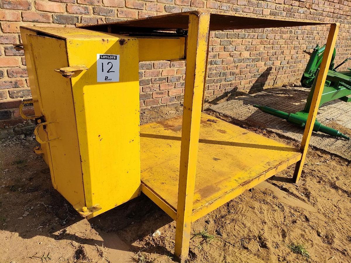 Used STEEL CABINET AND WORK BENCH