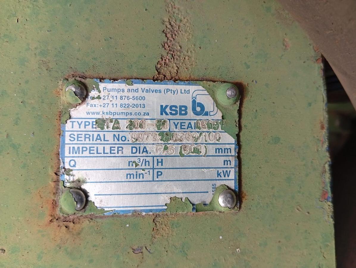 Used 10/8 KSB ETA 200-50 HORIZONTAL SHAFT SINGLE CASE DEWATERING PUMP