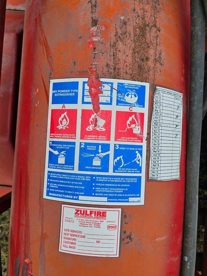 Used SINGLE AXLE 125KG (2) DRY CHEMICAL POWDER FIRE EXTINGUISHER TRAILER