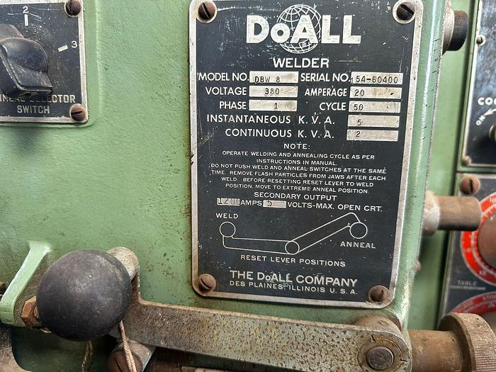 Used DOALL CONTOUR MATIC SAW 16 INCH AND WELDER (NOT TESTED)