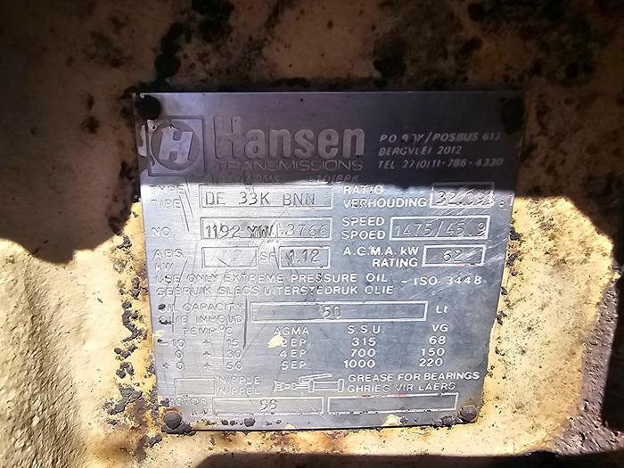 Used HANSEN GEARBOXES WITH ELECTRIC MOTORS & FLUIDDRIVES