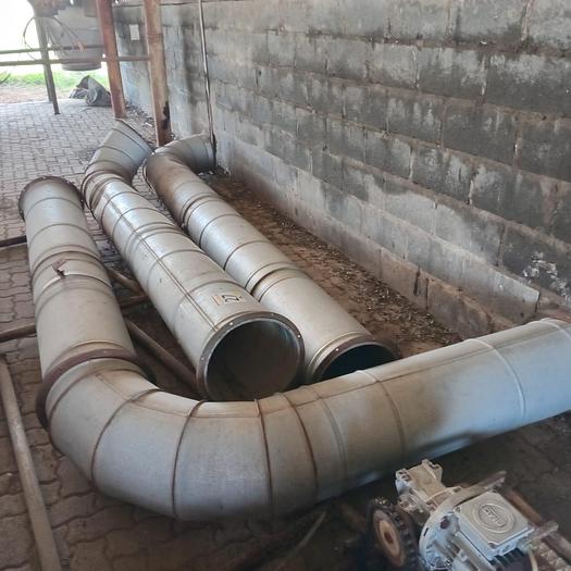 Used BAG FILTER CHUTE WITH FRAME & GALVANIZED DUCTING PIPES