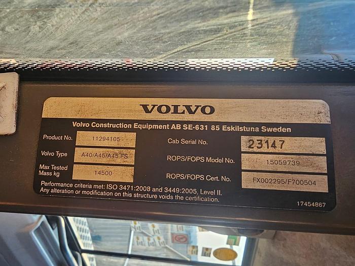 Used VOLVO A40G HAULER (RUNNER)