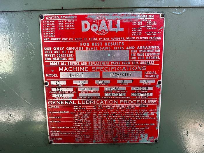 Used DOALL CONTOUR MATIC SAW 16 INCH AND WELDER (NOT TESTED)